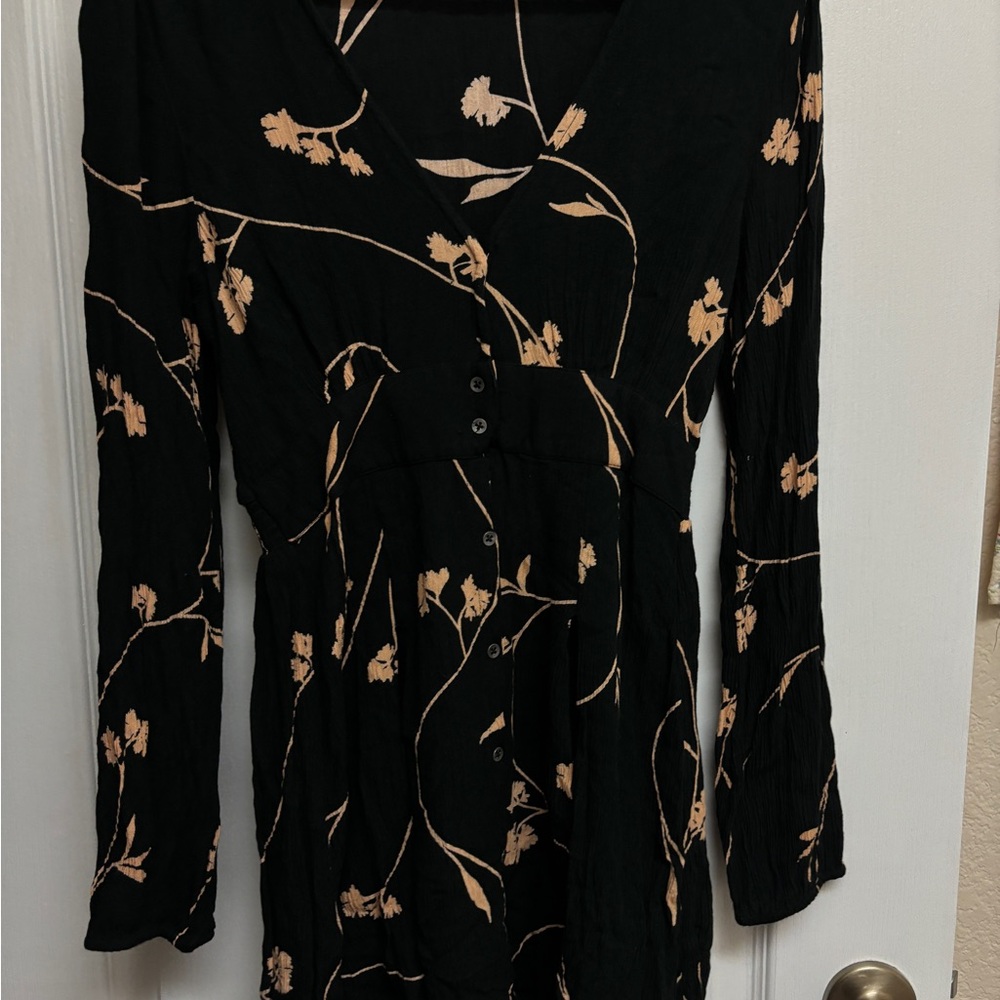 Billabong Black and Pink Long Sleeve Sundress